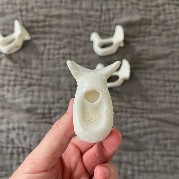 Vintage Shafford Design DOVE Porcelain Napkin Rings (Set of 4) bone white birds - Picture 9 of 11